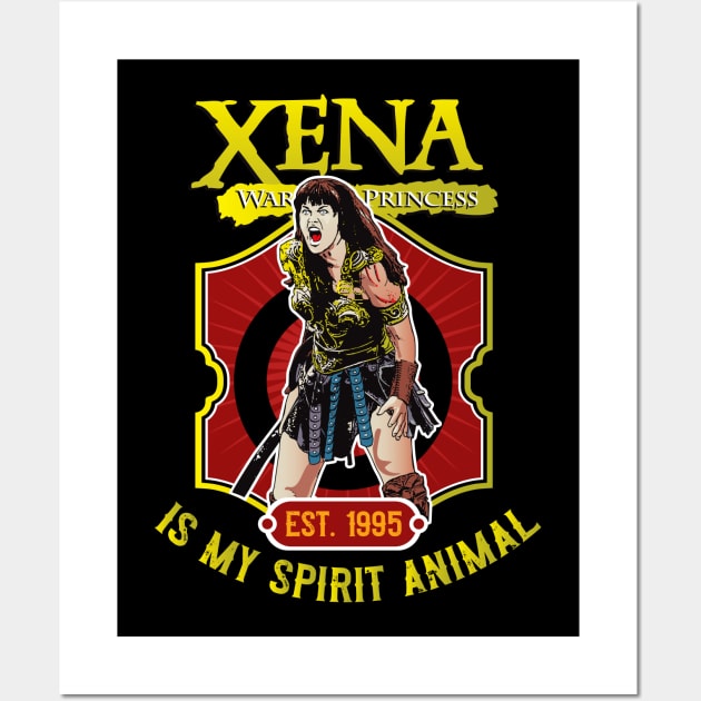 Xena Warrior Is My Spirit Animal Wall Art by Alema Art